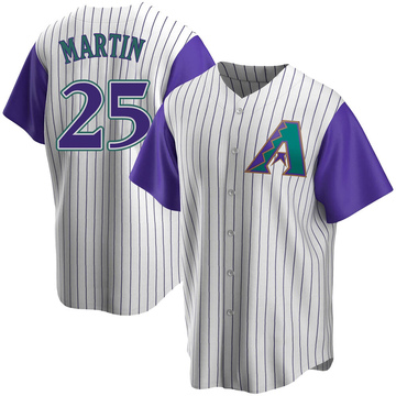 Corbin Martin Men's Replica Arizona Diamondbacks Cream/Purple Alternate Cooperstown Collection Jersey