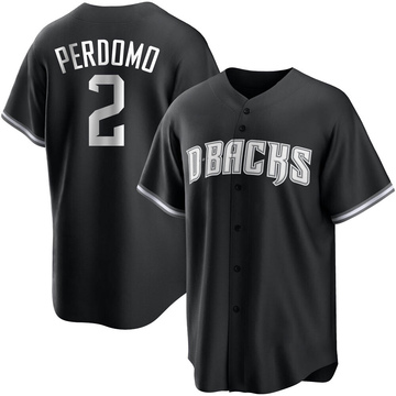 Geraldo Perdomo Men's Replica Arizona Diamondbacks Black/White Jersey