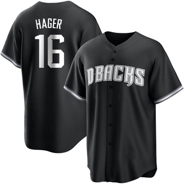 Jake Hager Men's Replica Arizona Diamondbacks Black/White Jersey