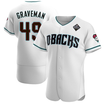 Kendall Graveman Men's Authentic Arizona Diamondbacks White Teal Alternate 2023 World Series Jersey
