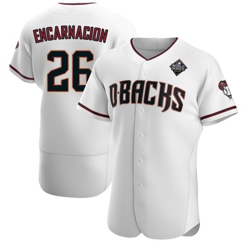 Lorenzo Encarnacion Men's Authentic Arizona Diamondbacks White Crimson Home 2023 World Series Jersey