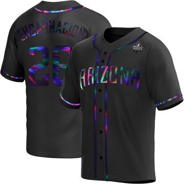 Lorenzo Encarnacion Men's Replica Arizona Diamondbacks Black Holographic Alternate 2023 World Series Jersey