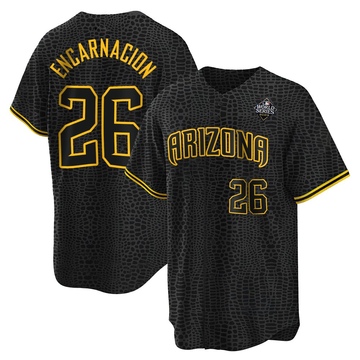 Lorenzo Encarnacion Men's Replica Arizona Diamondbacks Black Snake Skin City 2023 World Series Jersey