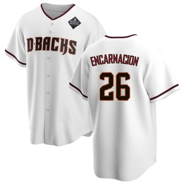 Lorenzo Encarnacion Men's Replica Arizona Diamondbacks White Home 2023 World Series Jersey