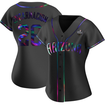 Lorenzo Encarnacion Women's Authentic Arizona Diamondbacks Black Holographic Alternate 2023 World Series Jersey