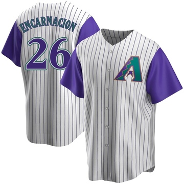 Lorenzo Encarnacion Youth Replica Arizona Diamondbacks Cream/Purple Alternate Cooperstown Collection Jersey