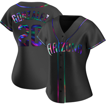 Luis Gonzalez Women's Replica Arizona Diamondbacks Black Holographic Alternate Jersey