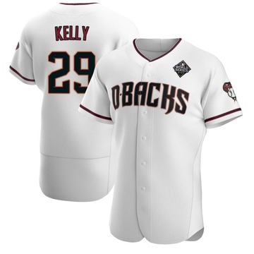 Merrill Kelly Men's Authentic Arizona Diamondbacks White Crimson Home 2023 World Series Jersey