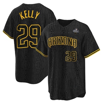 Merrill Kelly Men's Replica Arizona Diamondbacks Black Snake Skin City 2023 World Series Jersey