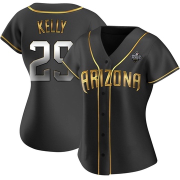 Merrill Kelly Women's Authentic Arizona Diamondbacks Black Golden Alternate 2023 World Series Jersey