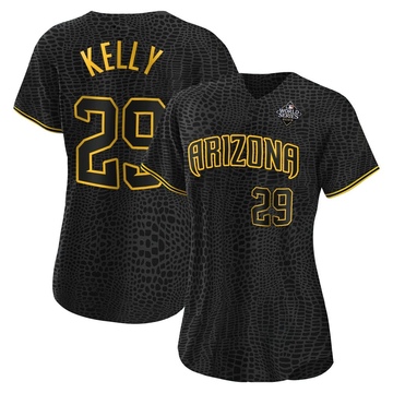 Merrill Kelly Women's Authentic Arizona Diamondbacks Black Snake Skin City 2023 World Series Jersey