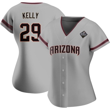 Merrill Kelly Women's Authentic Arizona Diamondbacks Gray Road 2023 World Series Jersey