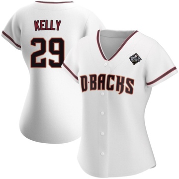 Merrill Kelly Women's Authentic Arizona Diamondbacks White Home 2023 World Series Jersey