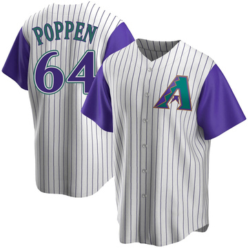 Sean Poppen Men's Replica Arizona Diamondbacks Cream/Purple Alternate Cooperstown Collection Jersey