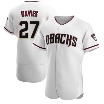 Zach Davies Men's Authentic Arizona Diamondbacks White/Crimson Home Jersey