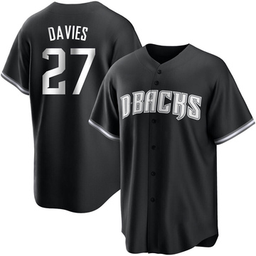 Zach Davies Men's Replica Arizona Diamondbacks Black/White Jersey